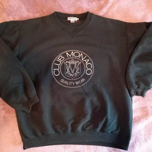 Vintage Forest Green Club Monaco Heritage Crest Sweatshirt - Size Medium